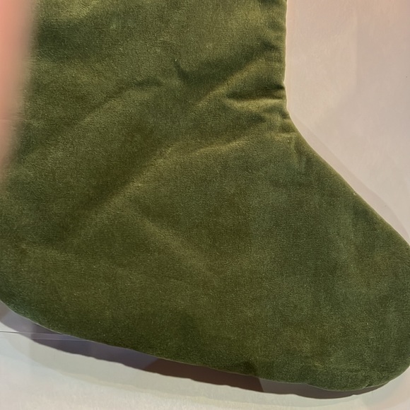 NWT Pottery Barn Personalized “DODGER”Velvet Stocking. Red & green. 24” x 9.5”. - Picture 3 of 5